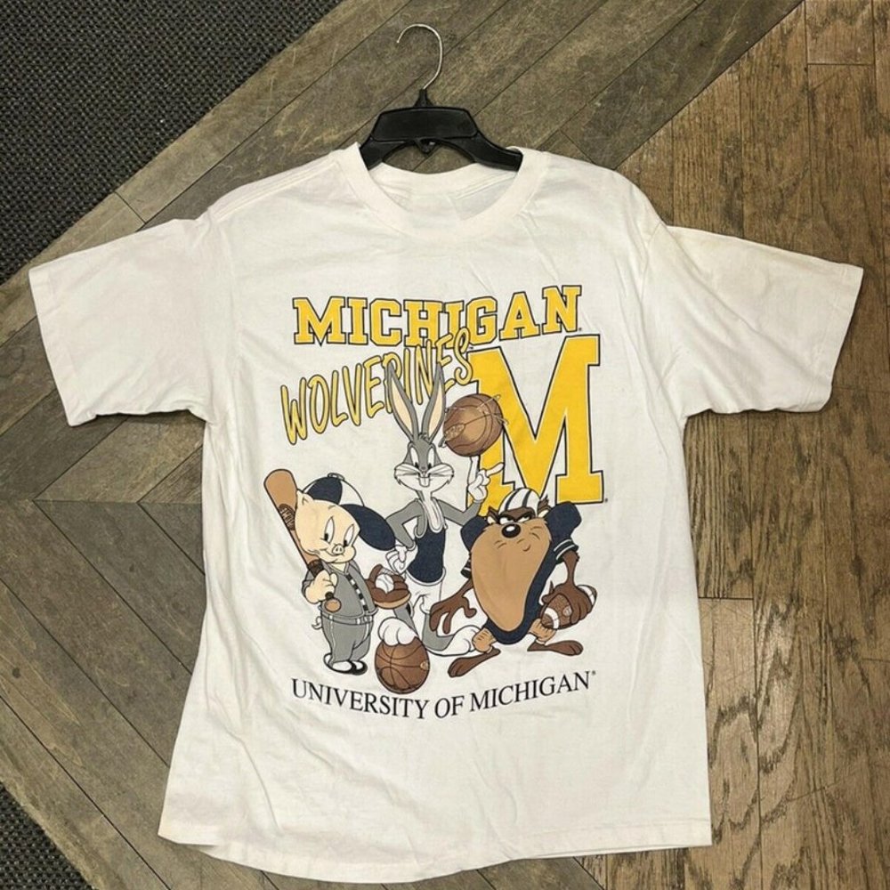 Vintage NCAA Michigan Wolverines Looney Tunes T-Shirt, Michigan Wolverines Shirt